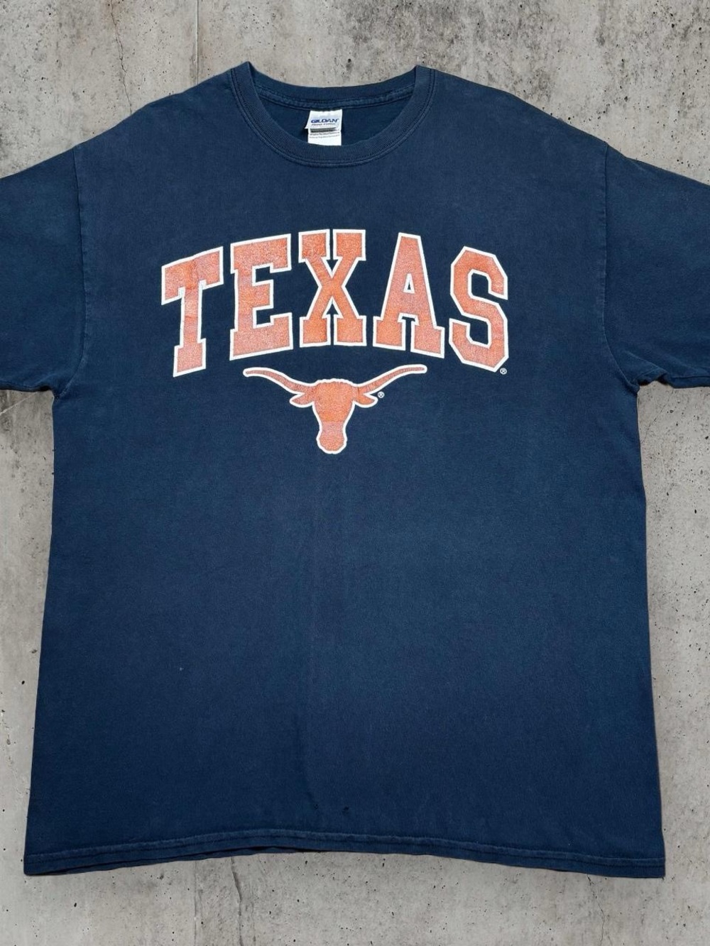 Vintage Texas Longhorns T-Shirt Large Faded Black Gildan Heavy Cotton University
